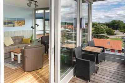 Ein Balkon oder eine Terrasse in der Unterkunft Waterbed Barth