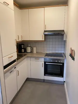 Küche/Küchenzeile in der Unterkunft Ferienwohnung Strandperle