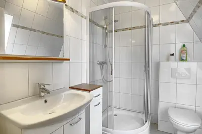 Ein Badezimmer in der Unterkunft Strandmöwe 1