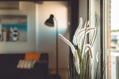 Ein Sitzbereich in der Unterkunft Boddenloft Wohnung 4.1