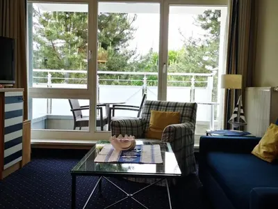 Ein Sitzbereich in der Unterkunft Am Kurhaus 508 - Ostsee-Lug, PP am Bernsteinhaus