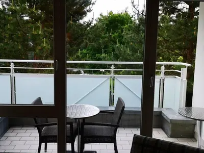 Ein Balkon oder eine Terrasse in der Unterkunft Am Kurhaus 508 - Ostsee-Lug, PP am Bernsteinhaus
