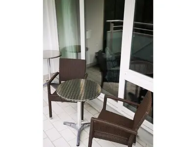 Ein Sitzbereich in der Unterkunft Am Kurhaus 508 - Ostsee-Lug, PP am Bernsteinhaus