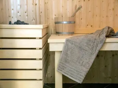 Grundriss der Unterkunft Luxushaus Boddenküste mit Sauna