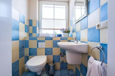 Ein Badezimmer in der Unterkunft Gartenweg 7 Wohnung 2 3 oben links