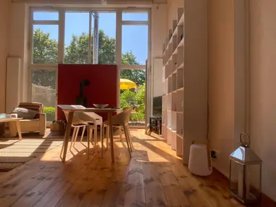 Ein Sitzbereich in der Unterkunft Studio Vineta