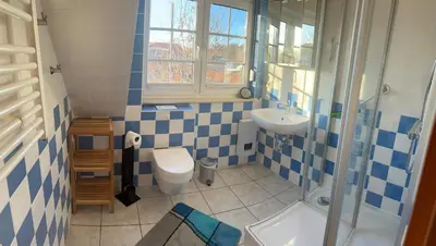 Ein Badezimmer in der Unterkunft Seestr. 75 a Haus A ( links )