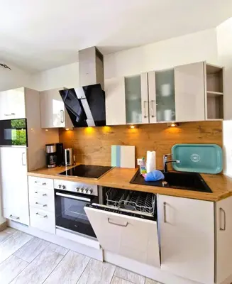 Küche/Küchenzeile in der Unterkunft Mueggenburger Weg 46 Wohnung 3 Auszeit