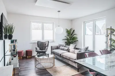 Ein Sitzbereich in der Unterkunft Dünenquartier - Apartment 01