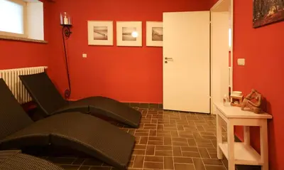 Ein Sitzbereich in der Unterkunft De Strandlöper 02