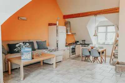 Küche/Küchenzeile in der Unterkunft Ferienwohnung Am Leuchtfeuer OG LF 7 2