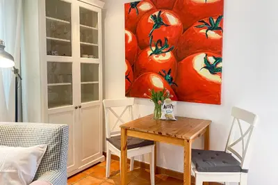 Ein Sitzbereich in der Unterkunft Ferienhaus Wolff