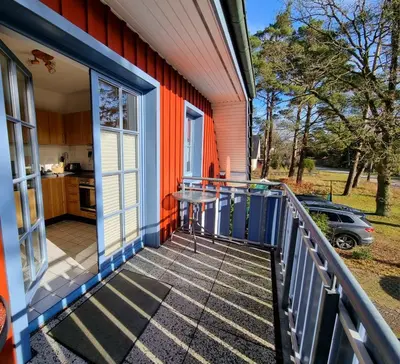 Ein Balkon oder eine Terrasse in der Unterkunft Ferienwohnung Seeigel