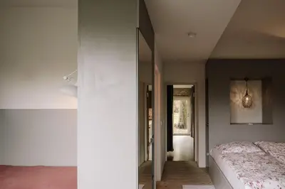 Ein Bett oder Betten in einem Zimmer der Unterkunft Gartenhaus