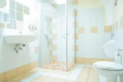 Ein Badezimmer in der Unterkunft Hexenhaus Remise