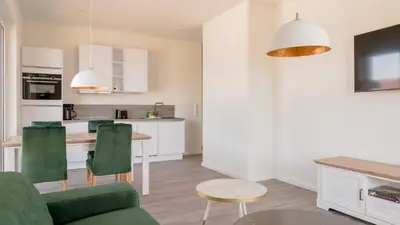 Küche/Küchenzeile in der Unterkunft Apartmenthaus Wittsande Wittsande 06