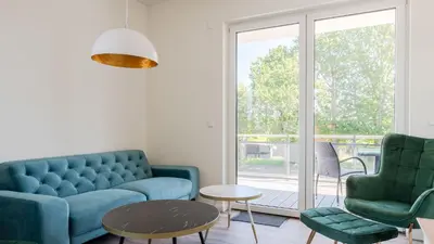 Ein Sitzbereich in der Unterkunft Apartmenthaus Wittsande Wittsande 10