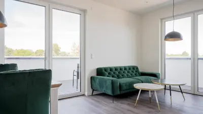 Ein Sitzbereich in der Unterkunft Apartmenthaus Wittsande Wittsande 11