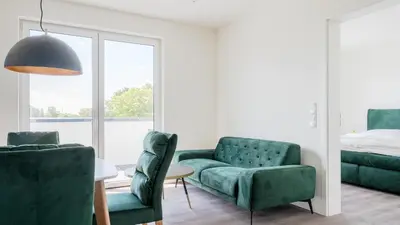 Ein Sitzbereich in der Unterkunft Apartmenthaus Wittsande Wittsande 13