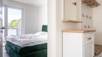 Ein Bett oder Betten in einem Zimmer der Unterkunft Apartmenthaus Wittsande Wittsande 14