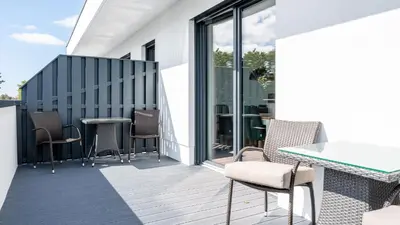 Ein Balkon oder eine Terrasse in der Unterkunft Apartmenthaus Wittsande Wittsande 15