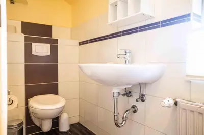 Ein Badezimmer in der Unterkunft Hexenhaus Speicher