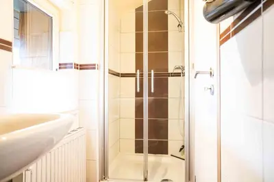 Ein Badezimmer in der Unterkunft Hexenhaus Speicher