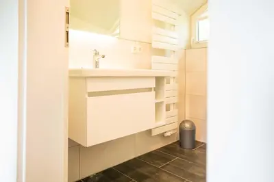 Küche/Küchenzeile in der Unterkunft Traumgarten Haus Hoffnung