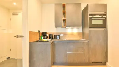 Küche/Küchenzeile in der Unterkunft Strandhaus Zingst Apartment 09
