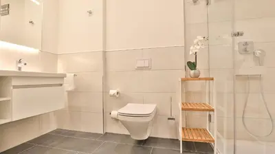 Ein Badezimmer in der Unterkunft Strandhaus Zingst Apartment 10