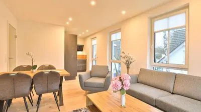 Ein Sitzbereich in der Unterkunft Strandhaus Zingst Apartment 10