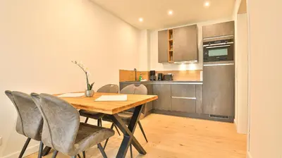 Küche/Küchenzeile in der Unterkunft Strandhaus Zingst Apartment 12