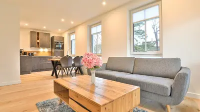 Ein Sitzbereich in der Unterkunft Strandhaus Zingst Apartment 13