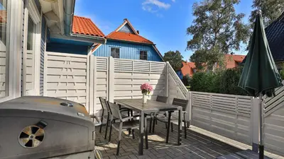 Ein Balkon oder eine Terrasse in der Unterkunft Heideröschen Park Heideröschen 9b