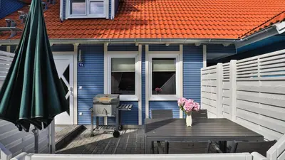 Ein Balkon oder eine Terrasse in der Unterkunft Heideröschen Park Heideröschen 9b