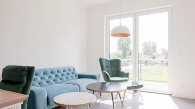 Ein Sitzbereich in der Unterkunft Apartmenthaus Wittsande Wittsande 03