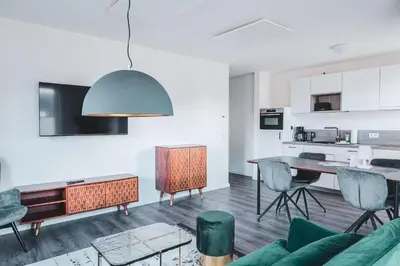 Küche/Küchenzeile in der Unterkunft Dünenquartier Apartment 02