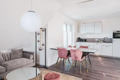 Küche/Küchenzeile in der Unterkunft Dünenquartier Apartment 03