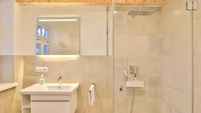 Ein Badezimmer in der Unterkunft Mühlenhaus Tretmühle