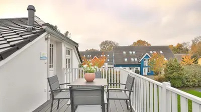 Ein Balkon oder eine Terrasse in der Unterkunft Mühlenhaus Windmühle