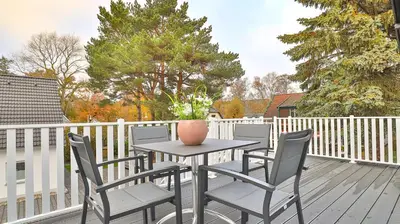 Ein Balkon oder eine Terrasse in der Unterkunft Mühlenhaus Windmühle