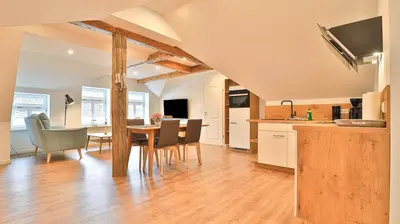Küche/Küchenzeile in der Unterkunft Mühlenhaus Windmühle