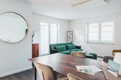 Ein Sitzbereich in der Unterkunft Dünenquartier Apartment 07