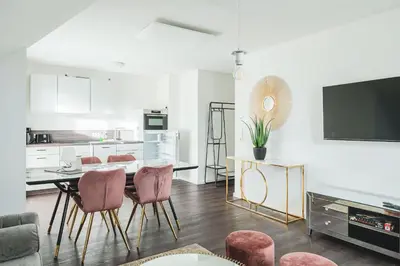 Küche/Küchenzeile in der Unterkunft Dünenquartier Apartment 08