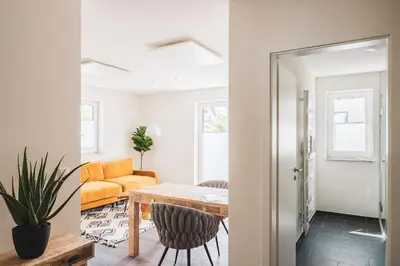 Ein Sitzbereich in der Unterkunft Dünenquartier Apartment 11