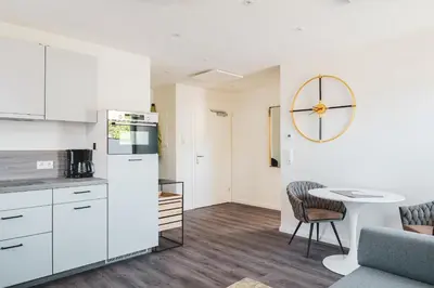 Küche/Küchenzeile in der Unterkunft Dünenquartier Apartment 13