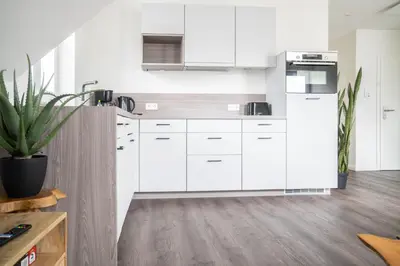Küche/Küchenzeile in der Unterkunft Dünenquartier Apartment 14