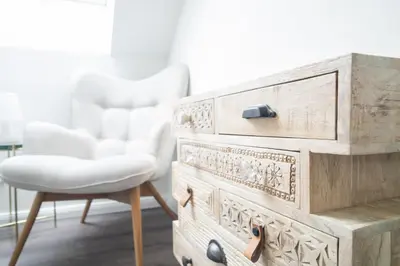 Ein Sitzbereich in der Unterkunft Dünenquartier Apartment 14