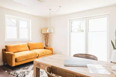 Ein Sitzbereich in der Unterkunft Dünenquartier Apartment 20