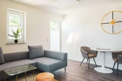 Ein Sitzbereich in der Unterkunft Dünenquartier Apartment 21